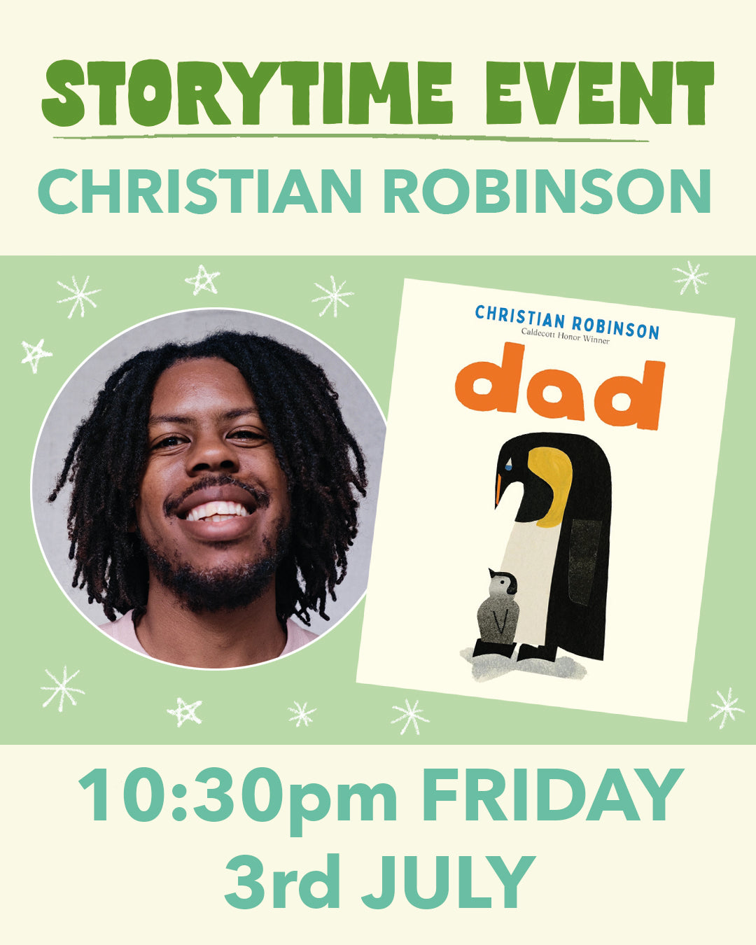 Story time with Christian Robinson - 10.30am Friday 3rd July