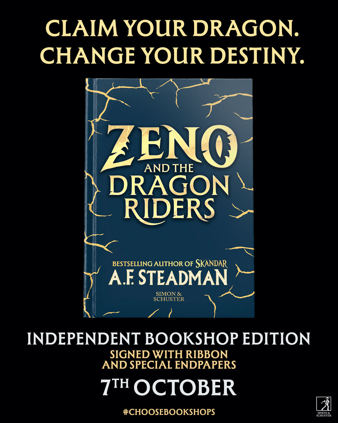 Signed Indie Exclusive: ZENO AND THE DRAGON RIDERS by A.F.Steadman (Hardback) A brand new series coming in 2027!