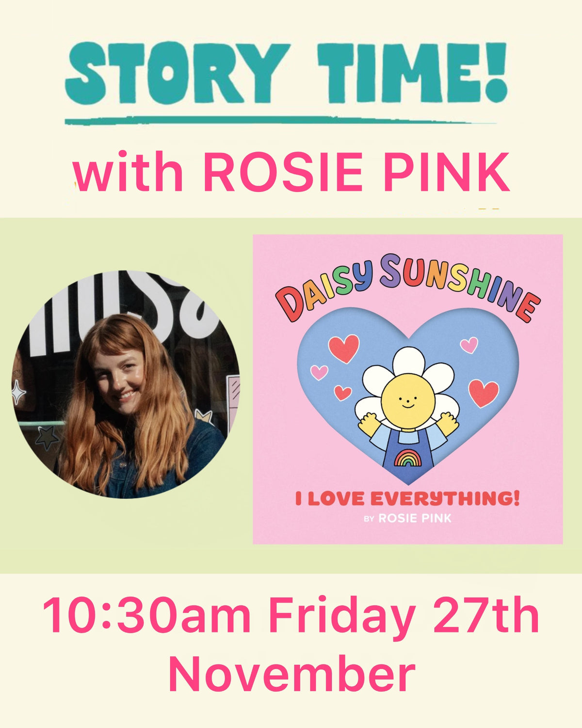 Story time with ROSIE PINK - 27/11/26