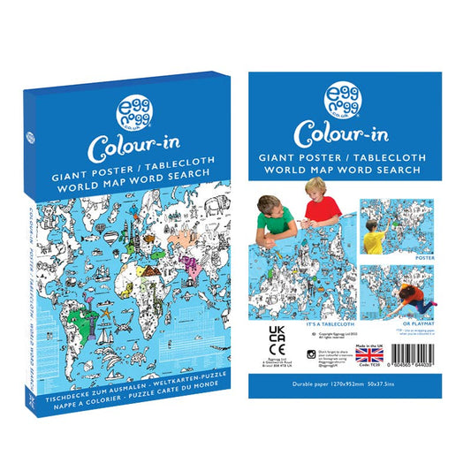*NEW Giant Poster Tablecloth - World Map Word Search