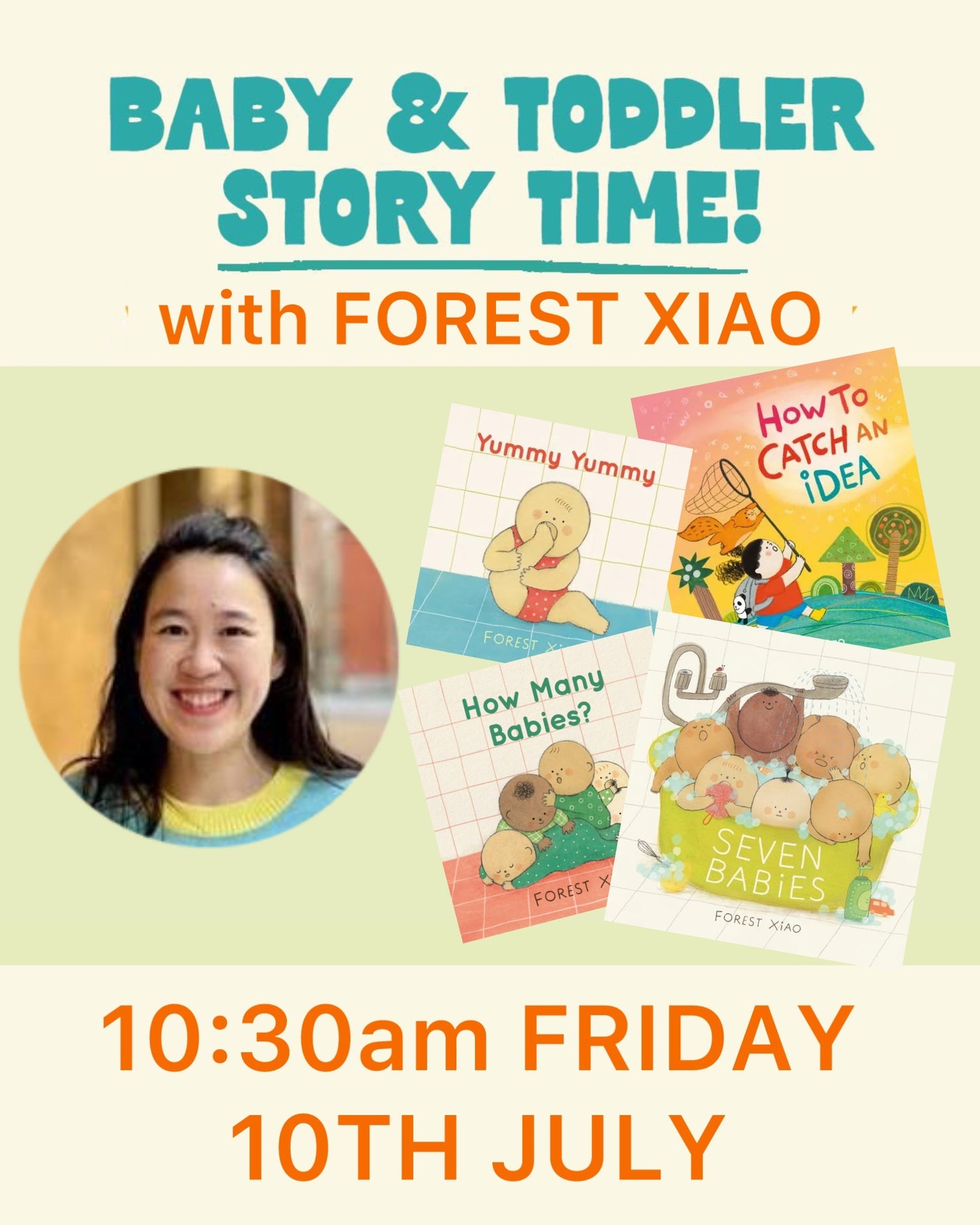 Baby & Toddler Story time with FOREST XIAO - 10/07/26